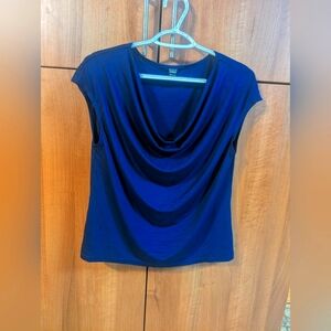 Shein Clasi Draped Collar Batwing Sleeve Tee